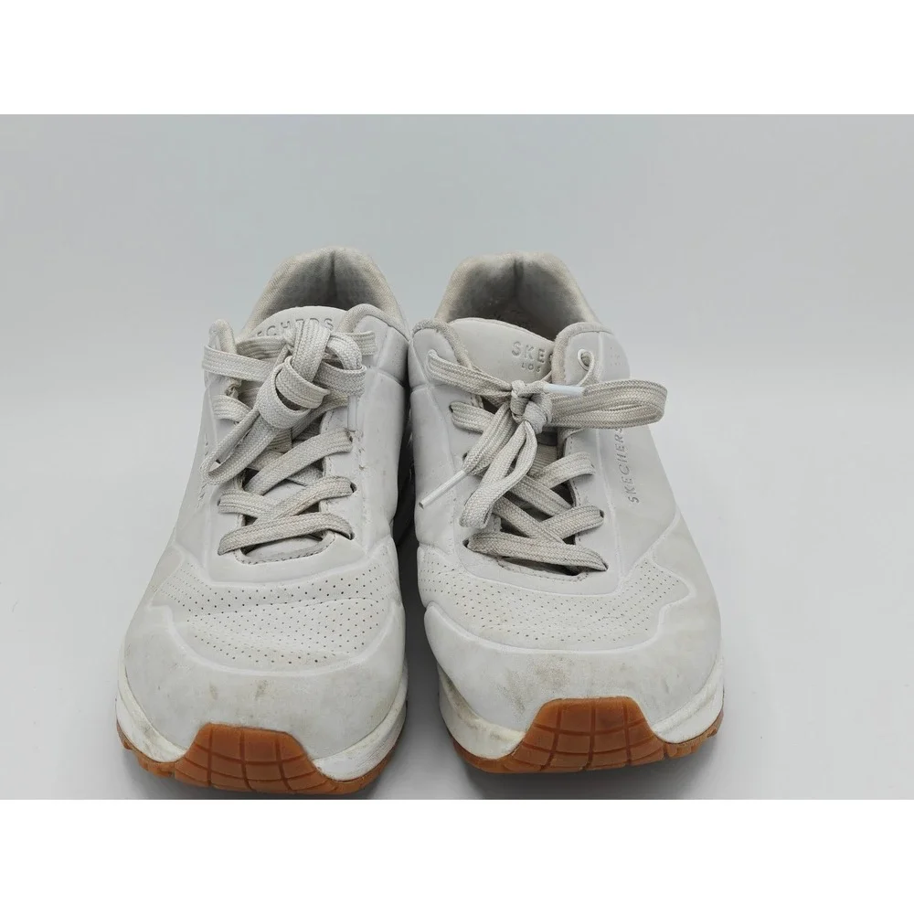 Skechers Los Angeles Uno Stand On Air Womens 9.5 White Sneakers 73690 Gum Sole